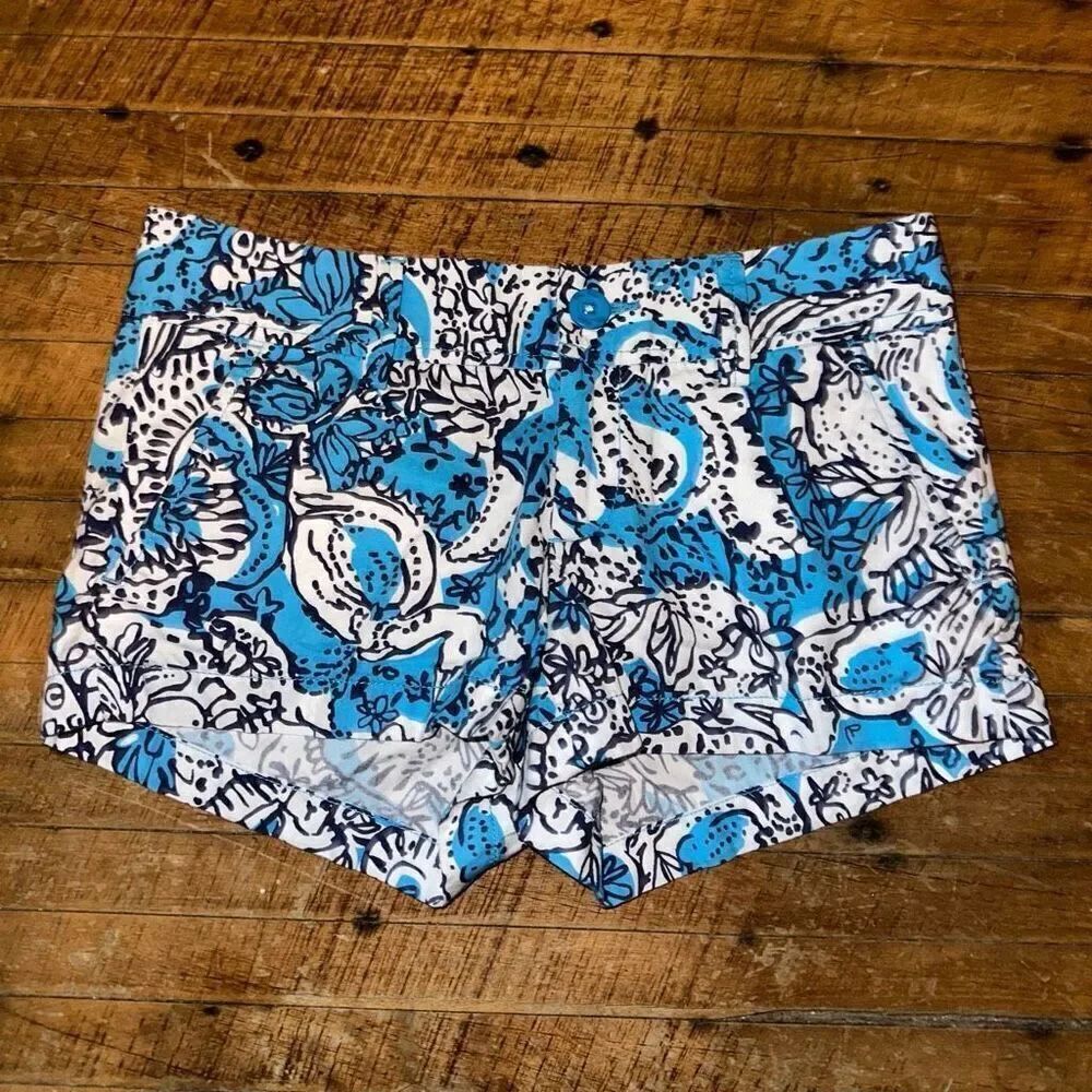 Lilly Pulitzer Blue Ariel Hippy Hippy shake Walsh 0 shorts